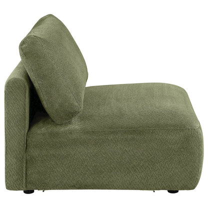 Elysia Chenille Upholstered Modular Armless Chair Green