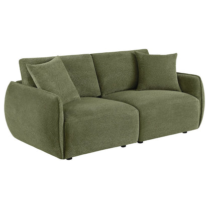 Elysia Chenille Upholstered Modular Lounge Loveseat Green