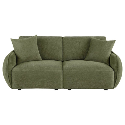 Elysia Chenille Upholstered Modular Lounge Loveseat Green