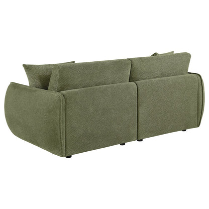 Elysia Chenille Upholstered Modular Lounge Loveseat Green