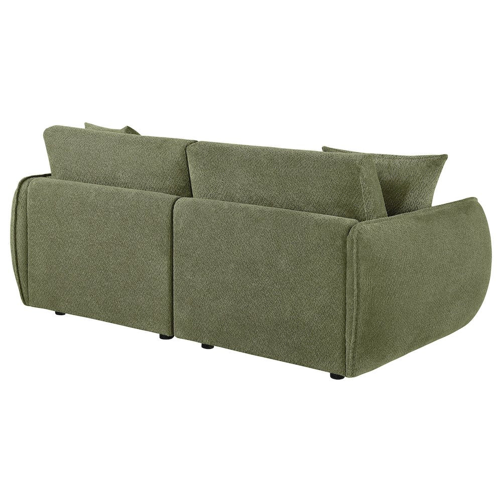 Elysia Chenille Upholstered Modular Lounge Loveseat Green