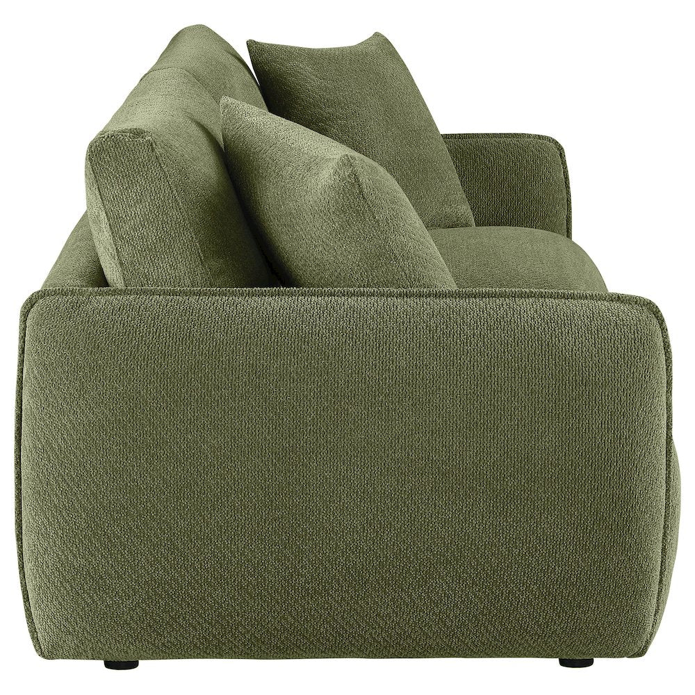 Elysia Chenille Upholstered Modular Lounge Loveseat Green