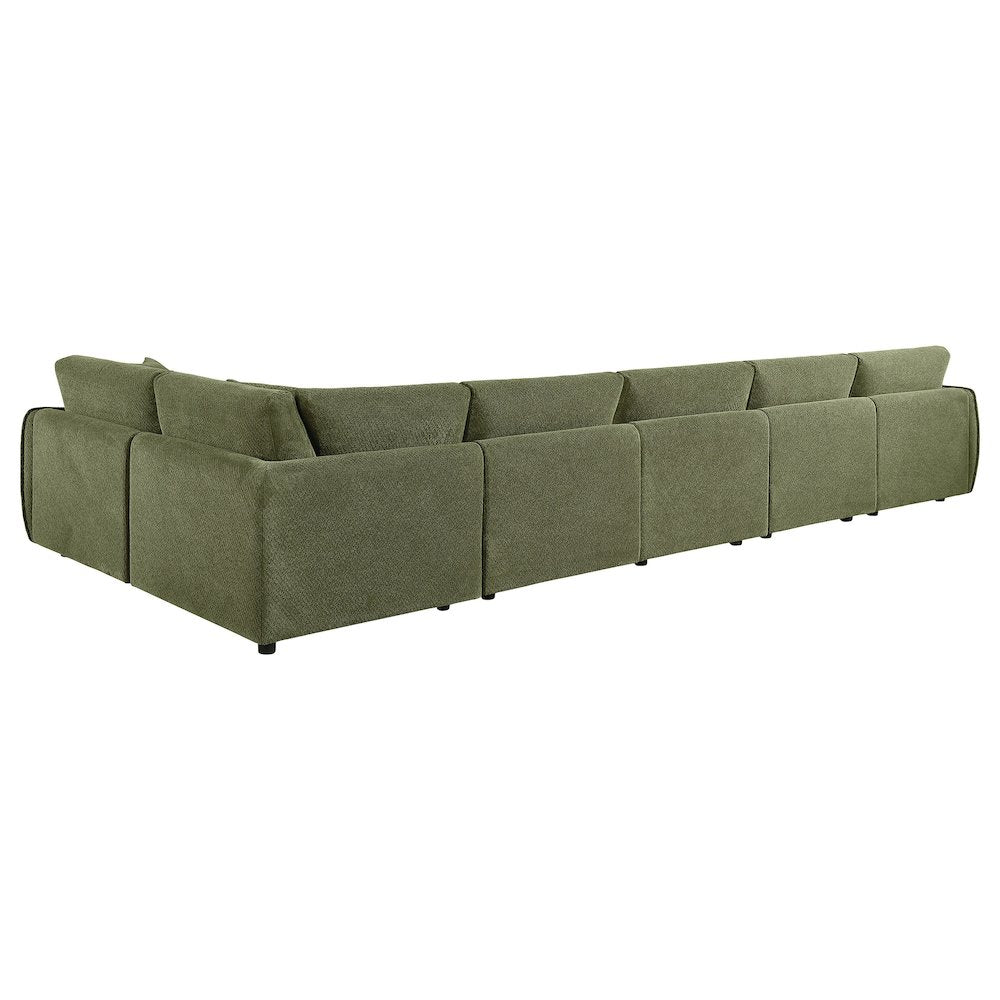 Elysia 6-piece Chenille Upholstered Modular Sectional Sofa Green
