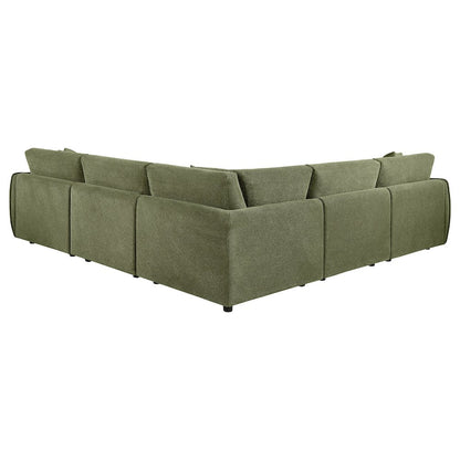 FurniFact Modular Sectional Sofa with Chenille Upholstery, Green, Set of 5
