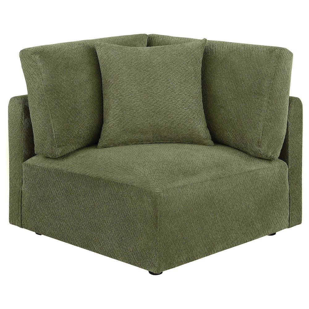 Elysia 5-piece Chenille Upholstered Modular Sectional Sofa Green