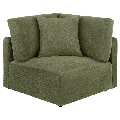 Elysia 5-piece Chenille Upholstered Modular Sectional Sofa Green
