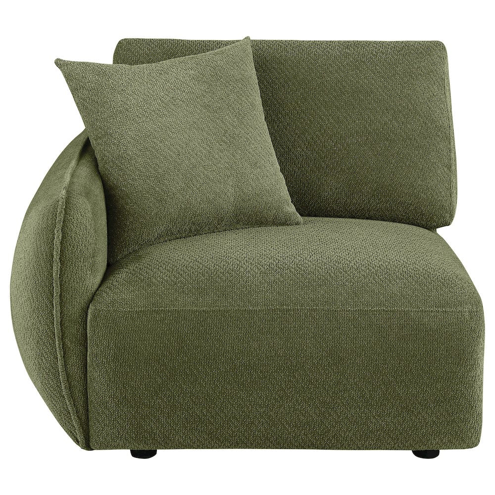 Elysia Chenille Upholstered Modular LAF Chair Green