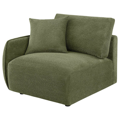 Elysia Chenille Upholstered Modular LAF Chair Green