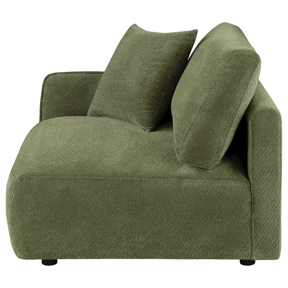 Elysia Chenille Upholstered Modular LAF Chair Green