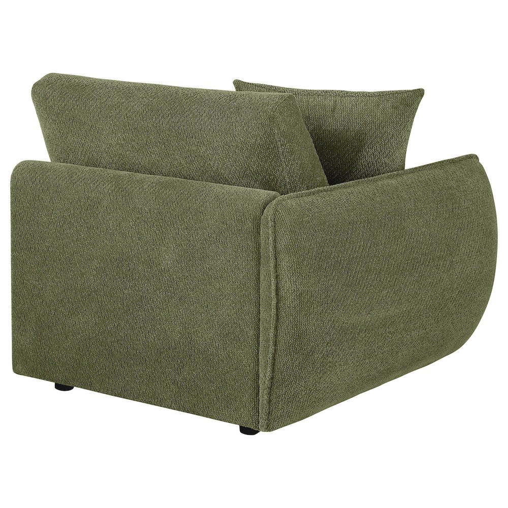 Elysia Chenille Upholstered Modular LAF Chair Green