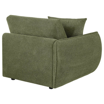Elysia Chenille Upholstered Modular LAF Chair Green