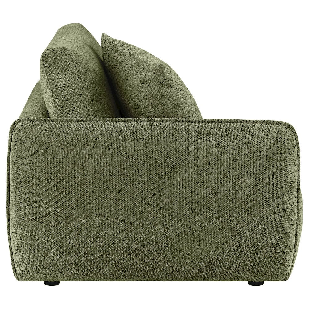 Elysia Chenille Upholstered Modular LAF Chair Green