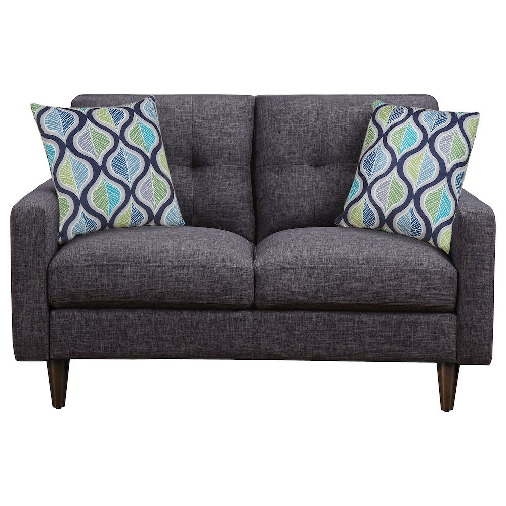 Watsonville Upholstered Track Arm Tufted Loveseat Grey