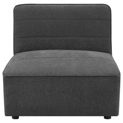Sunny Upholstered Armless Chair Dark Charcoal