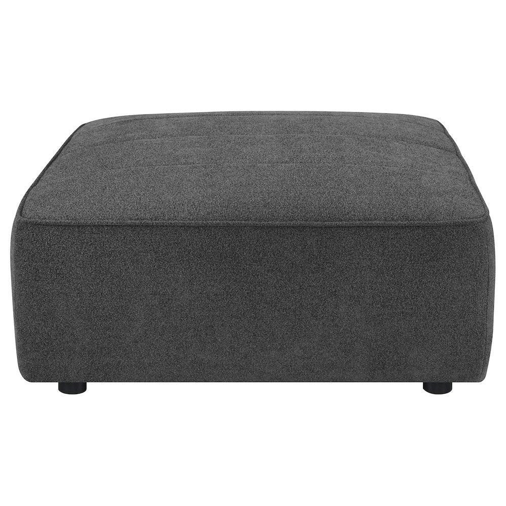 Sunny Square Upholstered Ottoman Dark Charcoal