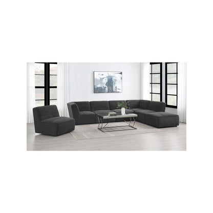 Sunny Square Upholstered Ottoman Dark Charcoal