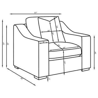 Ashlyn 3-piece Upholstered Track Arm Sofa Set Sand
