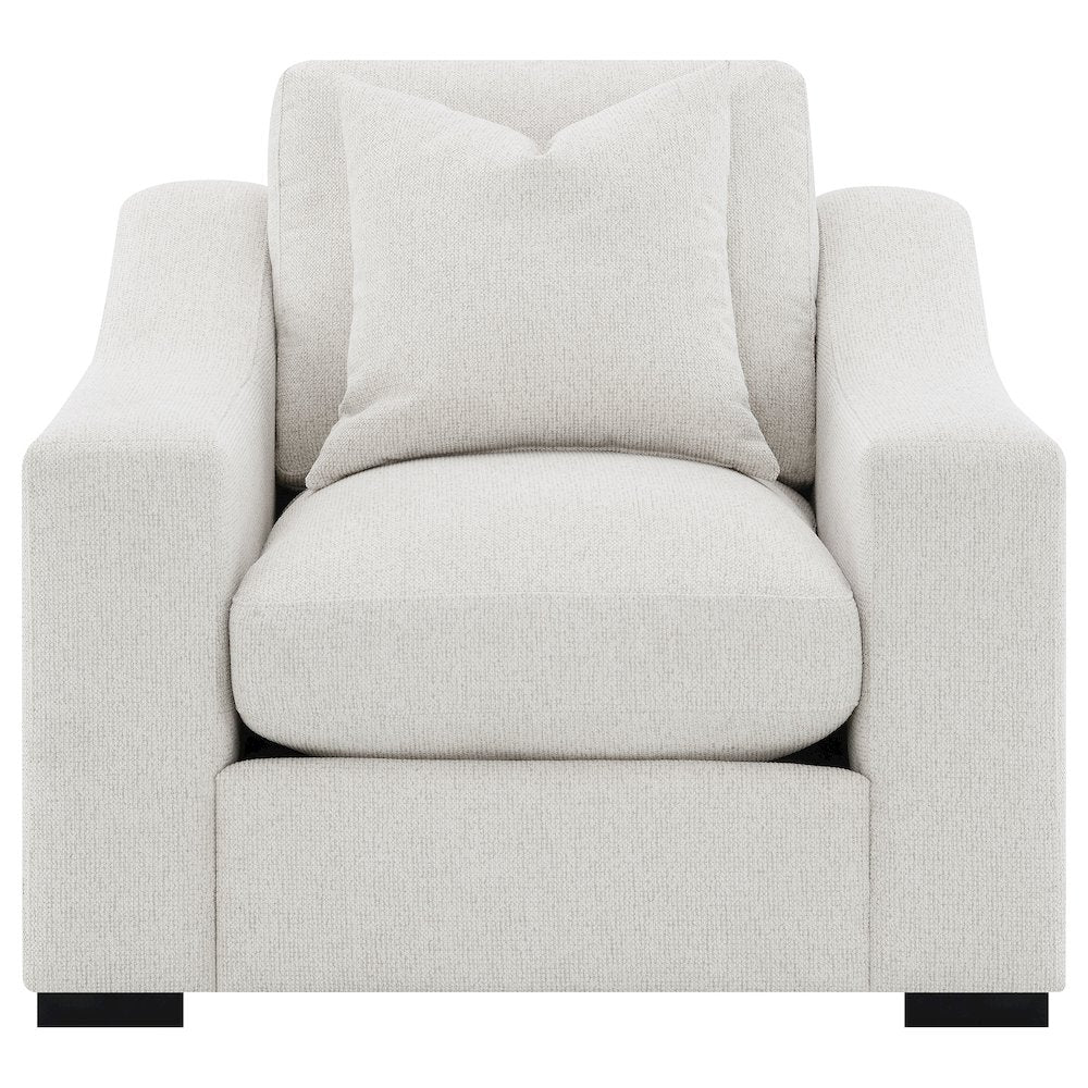 Ashlyn Fabric Upholstered Track Arm Accent Chair Sand