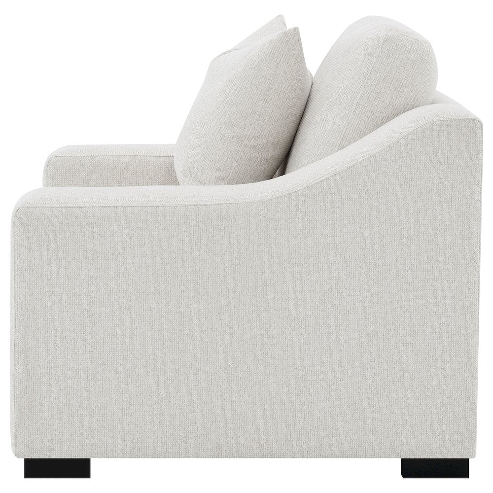Ashlyn Fabric Upholstered Track Arm Accent Chair Sand