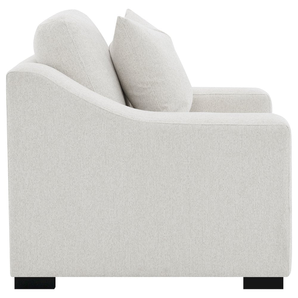Ashlyn Fabric Upholstered Track Arm Accent Chair Sand