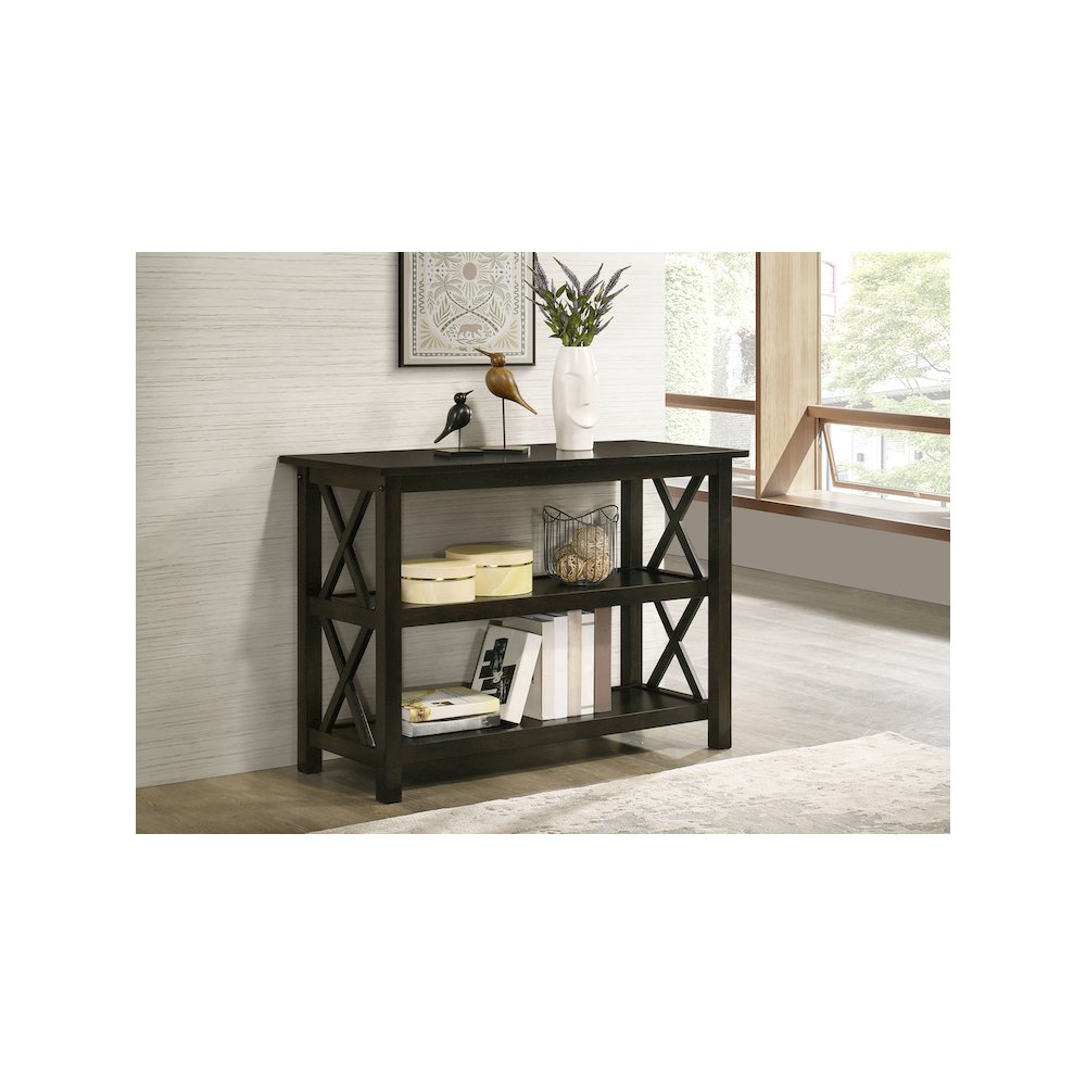 Rachelle 2-shelf Wood Entryway Console Table Deep Merlot