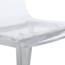 Acrylic Counter Stools with Chrome Base for Kitchen, Clear, Set of 2