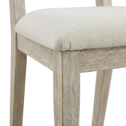Wood Farmhouse Upholstered Dining Side Chairs with Cushioned Seat, Set of 2