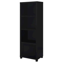 Black 3-Shelf Media Tower With Metal Legs For Storage And Organization