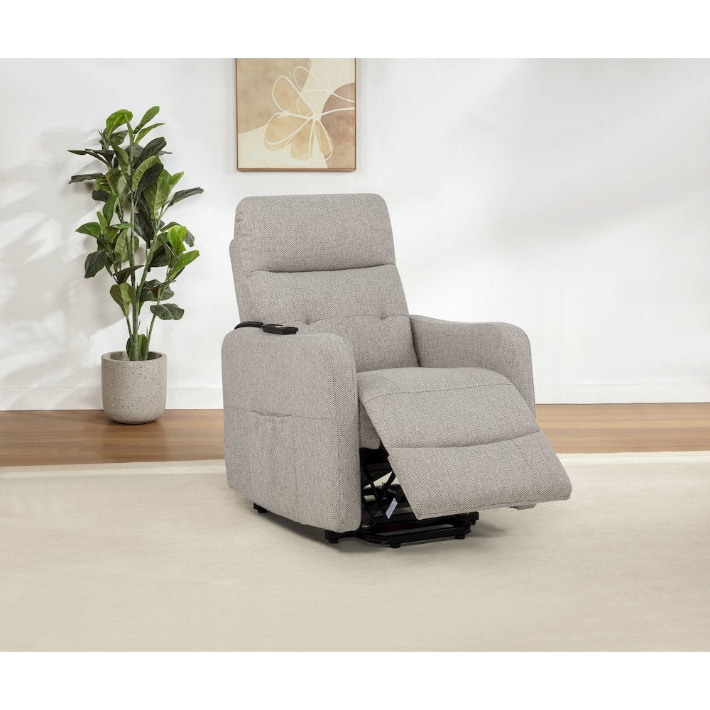 Dayes Upholstered Power Lift Recliner Chair Taupe