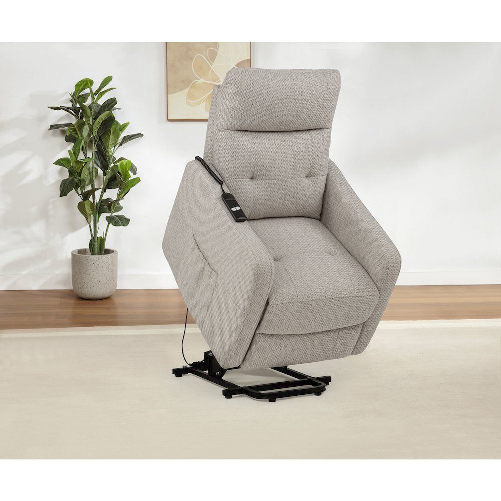 Dayes Upholstered Power Lift Recliner Chair Taupe