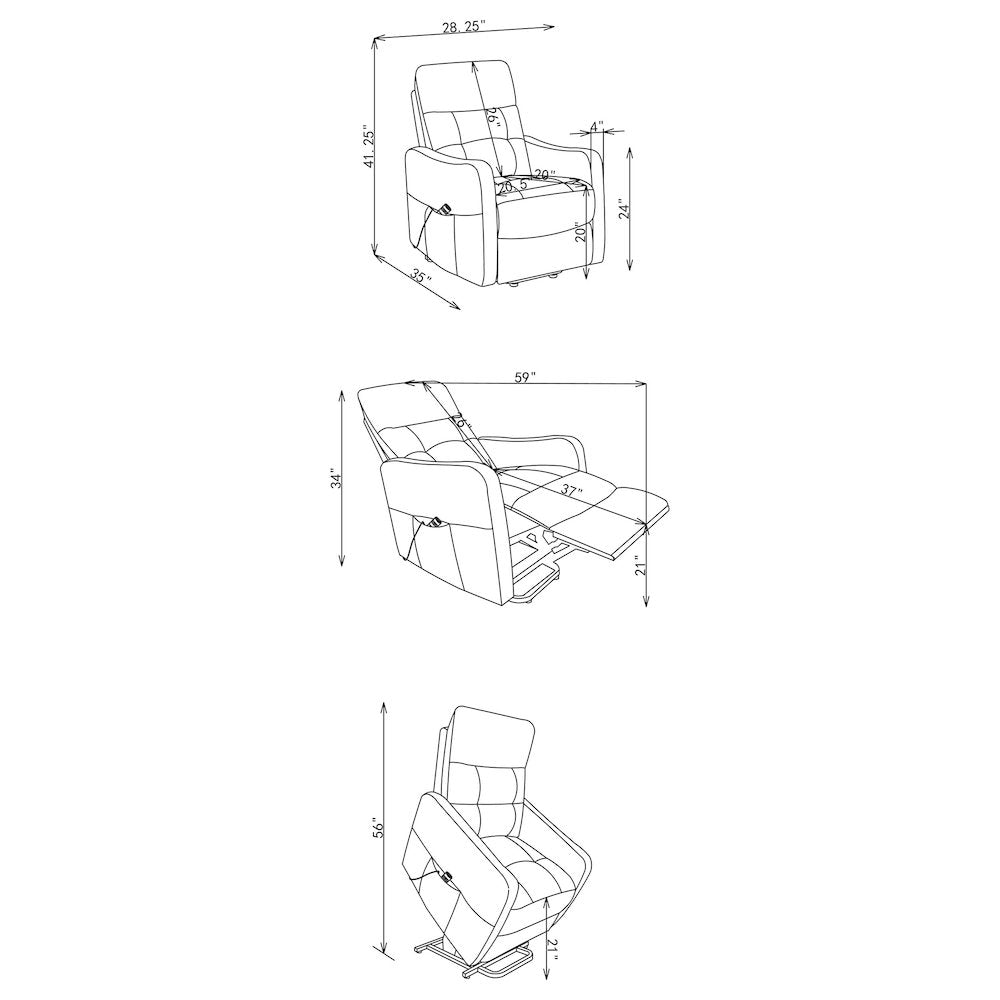 Dayes Upholstered Power Lift Recliner Chair Taupe