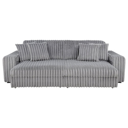 Jacana Corduroy Upholstered Dual Power Chaise Sofa Grey