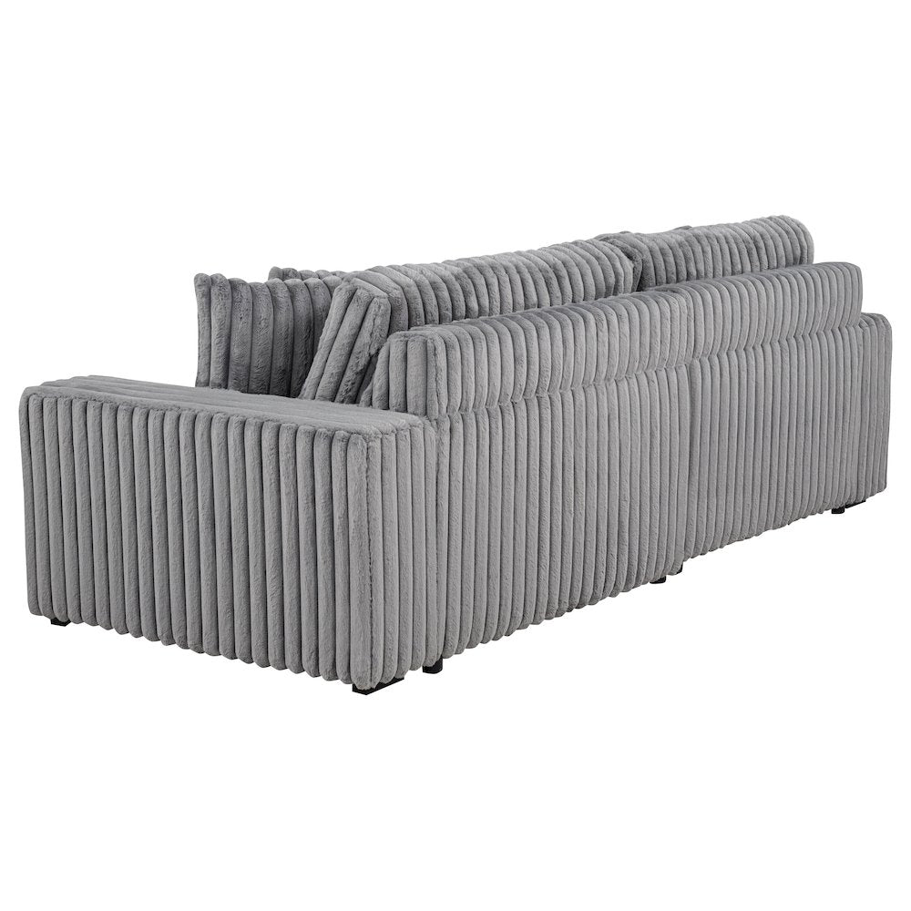 Jacana Corduroy Upholstered Dual Power Chaise Sofa Grey