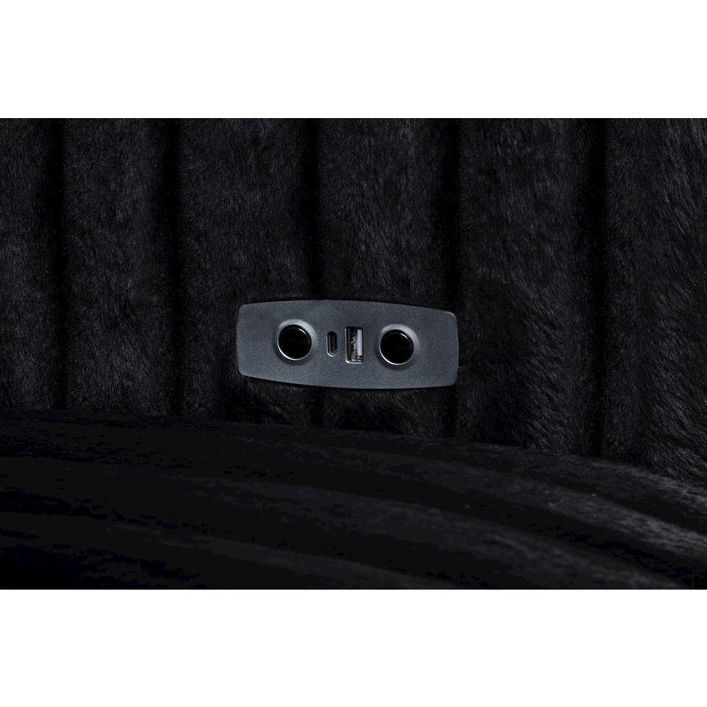 Jacana Corduroy Upholstered Dual Power Chaise Sofa Black