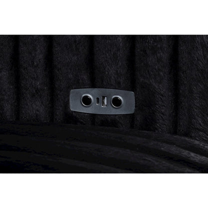 Jacana Corduroy Upholstered Dual Power Chaise Sofa Black