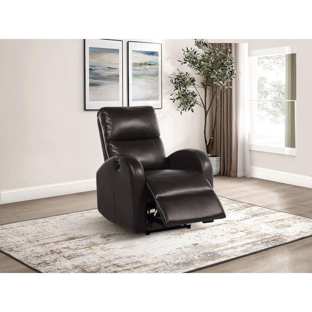 Grant Upholstered Power Recliner Chair Brown
