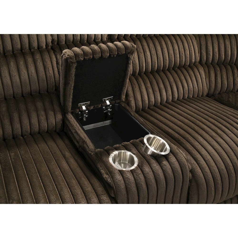 Atkinson Upholstered Reclining Sectional Sofa Chocolate