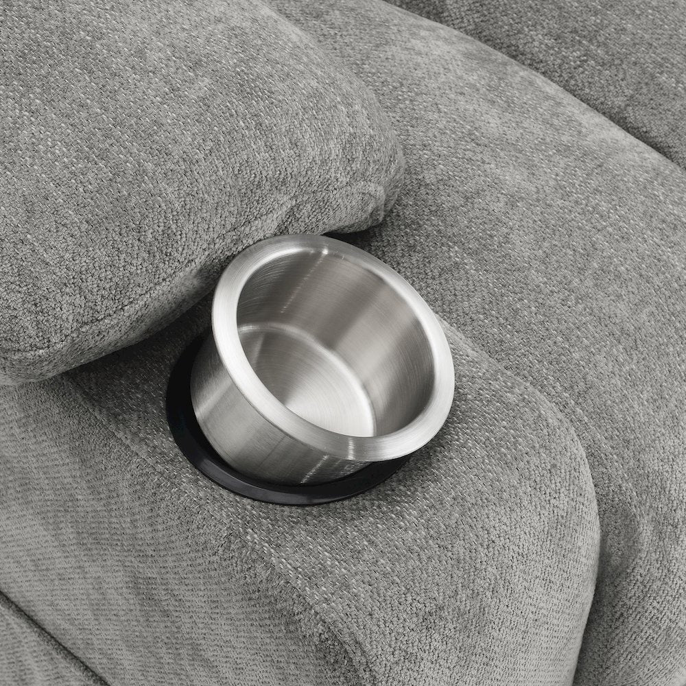 Houston Upholstered Power Lift Recliner Grey