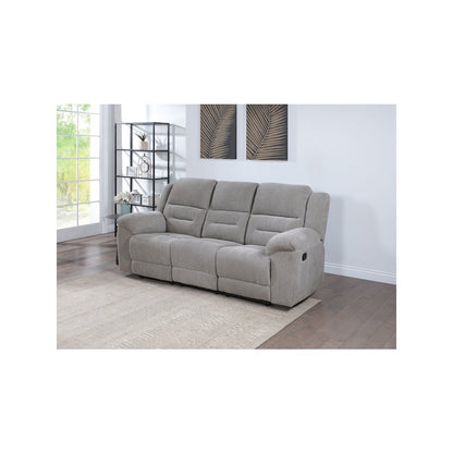 Gilson Chenille Upholstered Reclining Sofa Grey