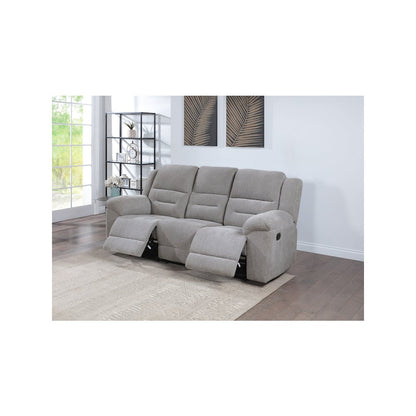 Gilson Chenille Upholstered Reclining Sofa Grey