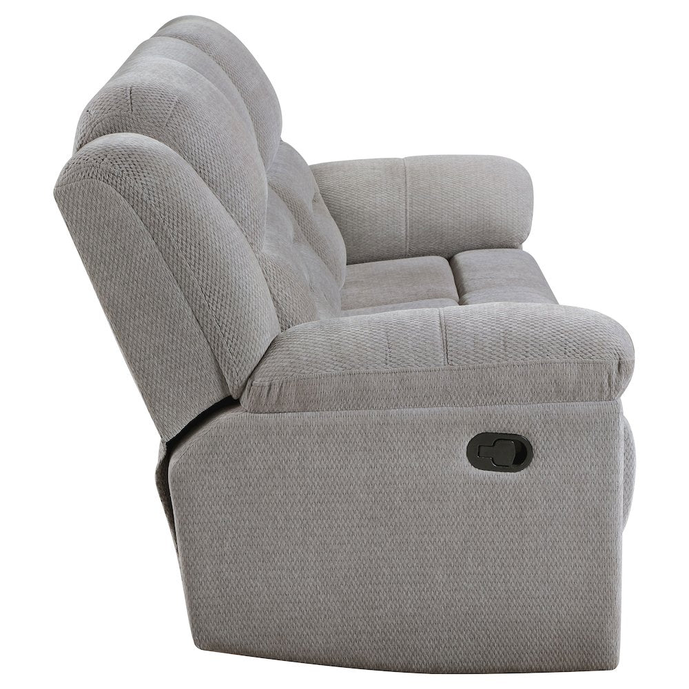 Gilson Chenille Upholstered Reclining Sofa Grey