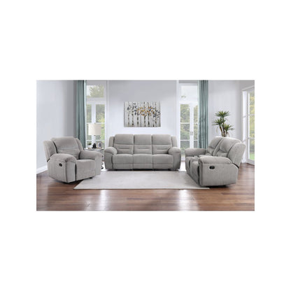 Gilson 3-piece Chenille Upholstered Sofa Set Grey