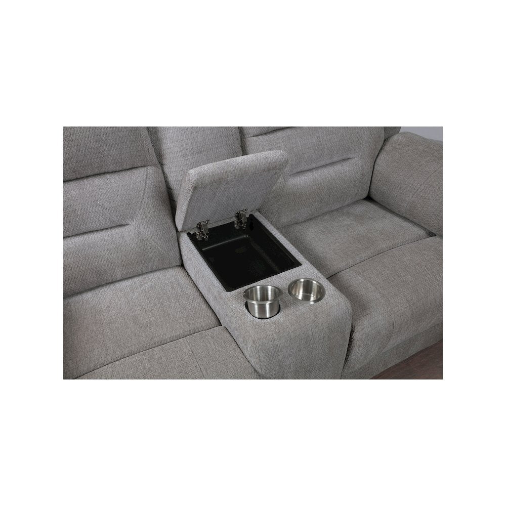 Gilson 3-piece Chenille Upholstered Sofa Set Grey