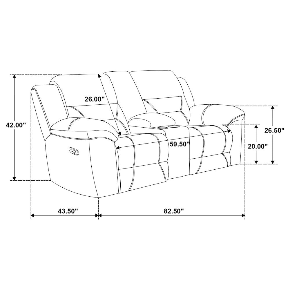 Gilson 3-piece Chenille Upholstered Sofa Set Grey
