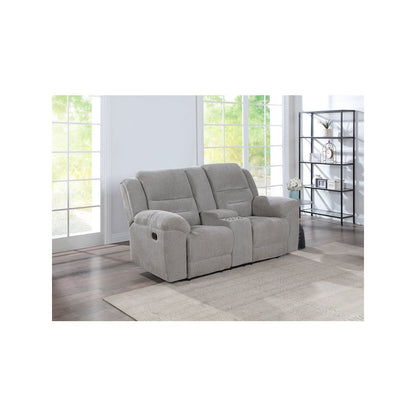 Gilson Chenille Upholstered Reclining Loveseat Grey