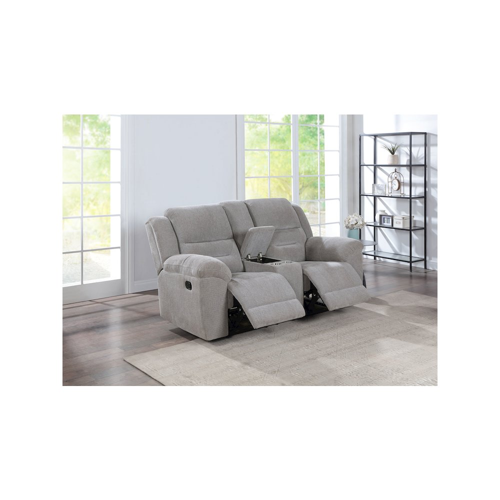 Gilson Chenille Upholstered Reclining Loveseat Grey