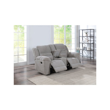 Gilson Chenille Upholstered Reclining Loveseat Grey