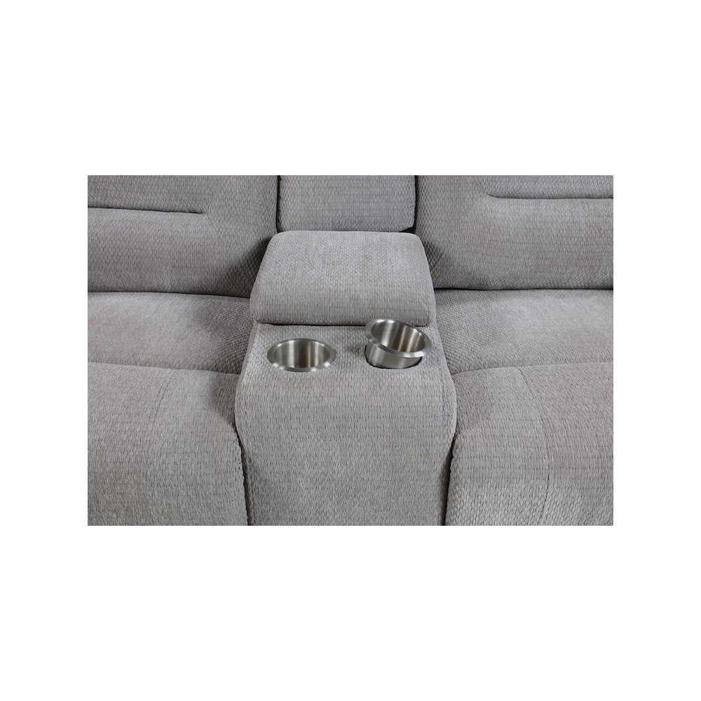 Gilson Chenille Upholstered Reclining Loveseat Grey