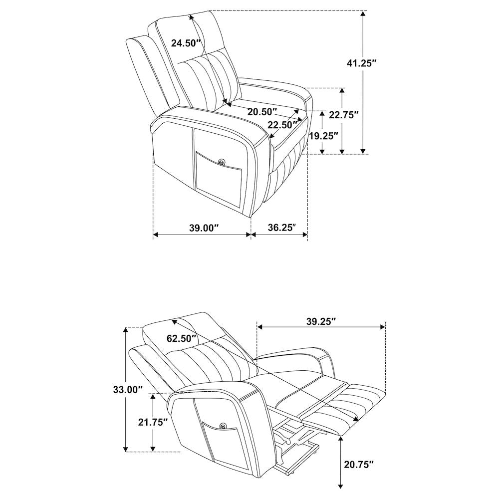 Raelynn Upholstered Power Lift Recliner Chair Grey
