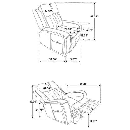 Raelynn Upholstered Power Lift Recliner Chair Grey
